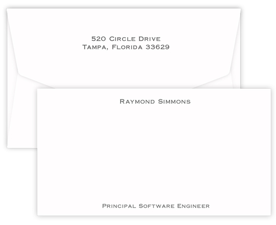 Triple Thick Executive Wide Flat Note Cards - Raised Ink